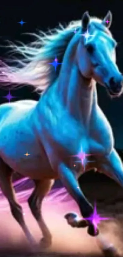 Horse Toy Electric Blue Live Wallpaper