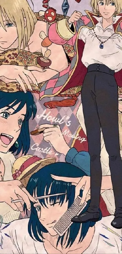 Howl's Moving Castle vibrant character wallpaper.