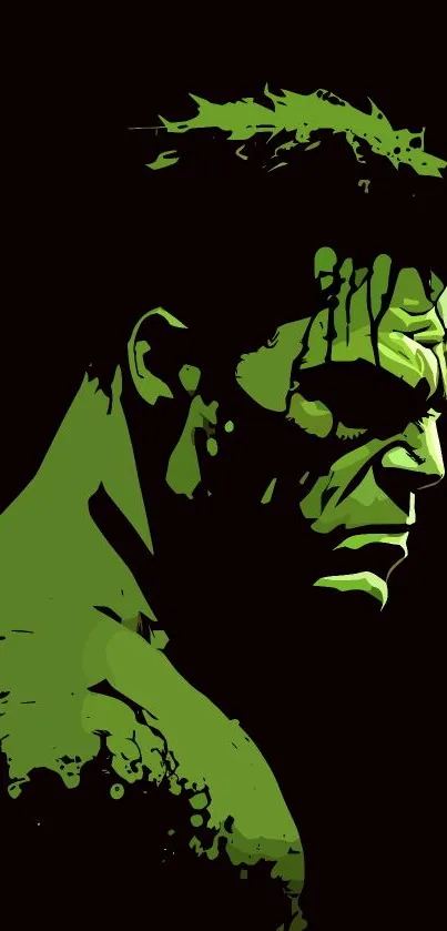 Green Hulk side profile art on a dark background.