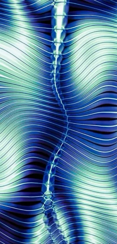 Abstract hypnotic blue wave pattern design.