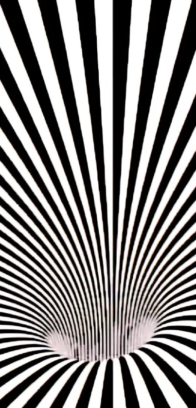 Black and white vortex optical illusion wallpaper.