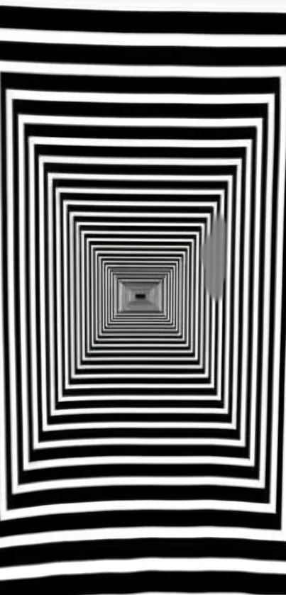 Hypnotic black and white concentric pattern wallpaper.