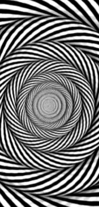 Mesmerizing black and white spiral design wallpaper.