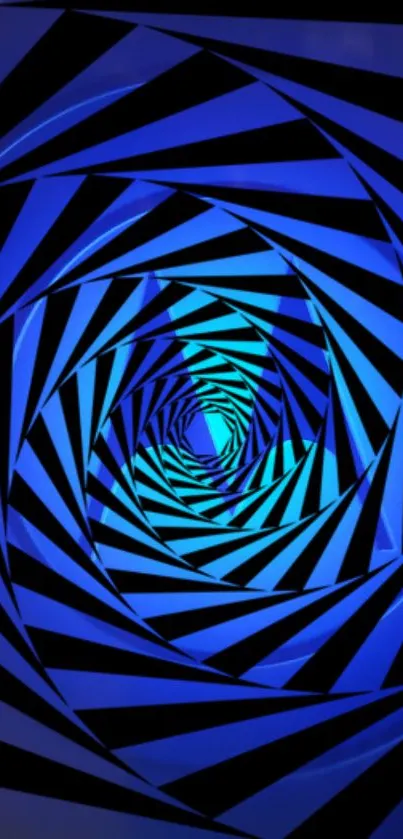 Hypnotic blue spiral design wallpaper for mobile.