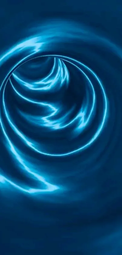 Hypnotic deep blue spiral wallpaper design.