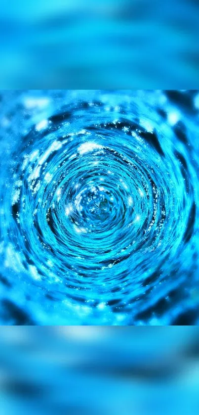 Hypnotic blue vortex spiral mobile wallpaper.