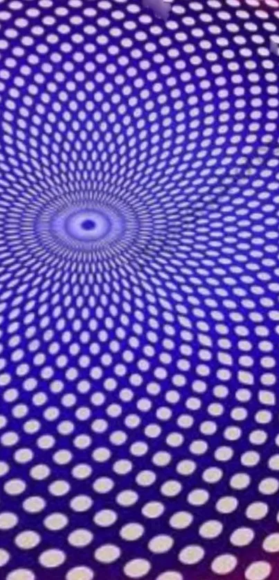 Hypnotic purple dot pattern wallpaper.