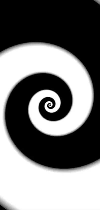 Black and white spiral pattern wallpaper for mobile phones.