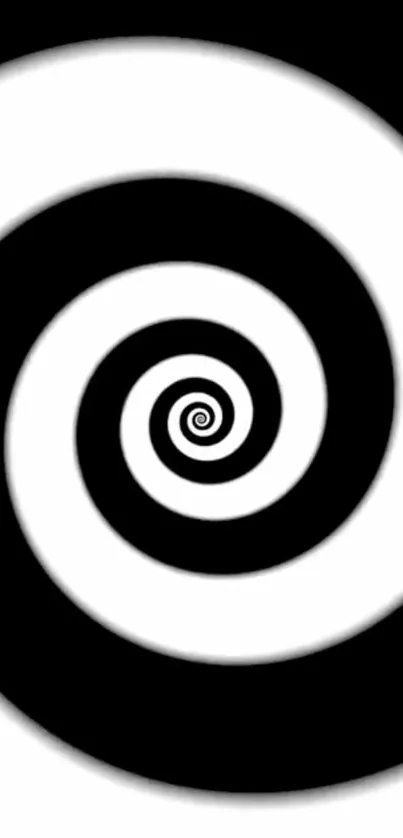 Black and white spiral design wallpaper with hypnotic effect.