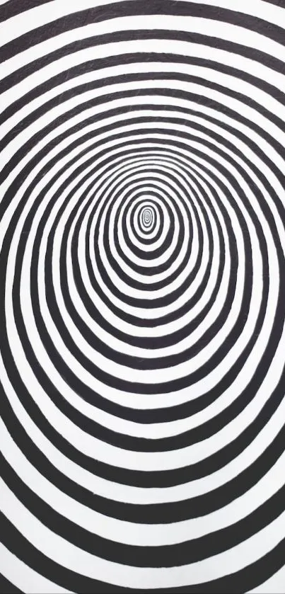 Black and white hypnotic spiral design wallpaper for mobile phones.
