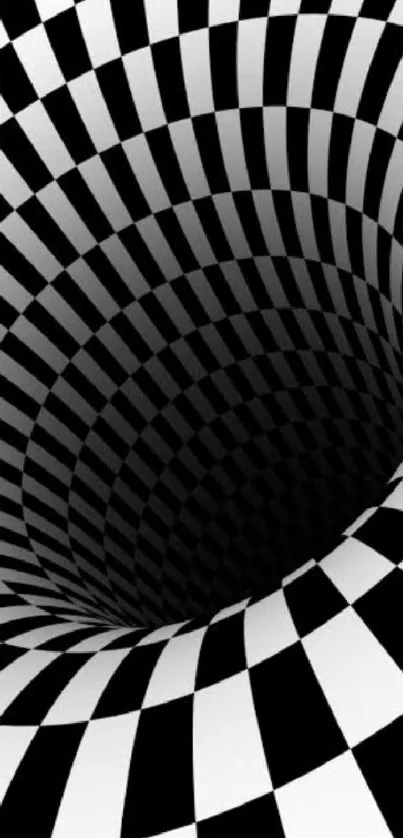 Hypnotic black and white spiral mobile wallpaper.