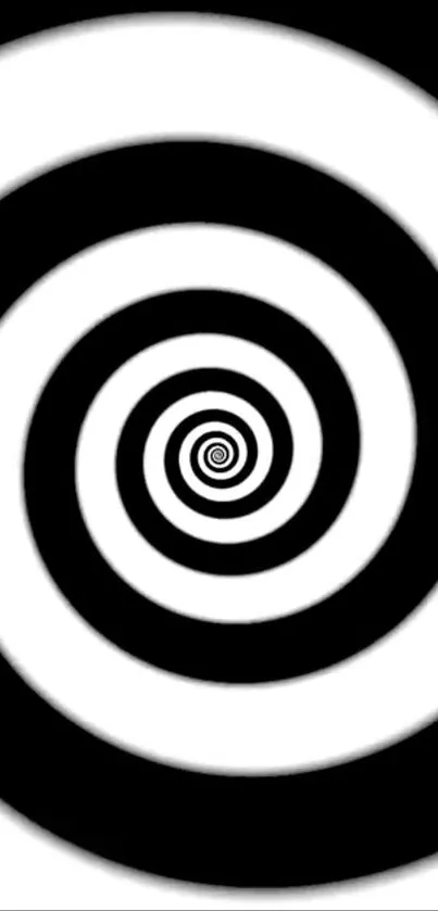 Black and white hypnotic spiral mobile wallpaper