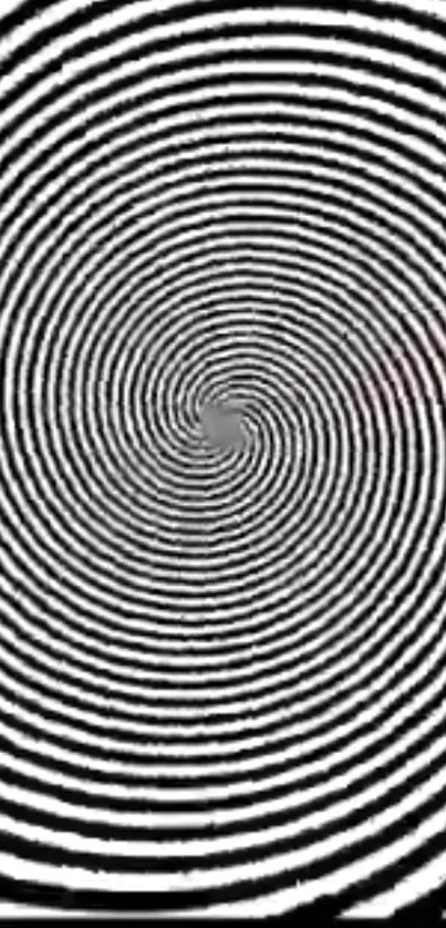 Mesmerizing black and white spiral pattern creating an optical illusion.