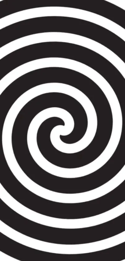 Black and white spiral design mobile wallpaper.