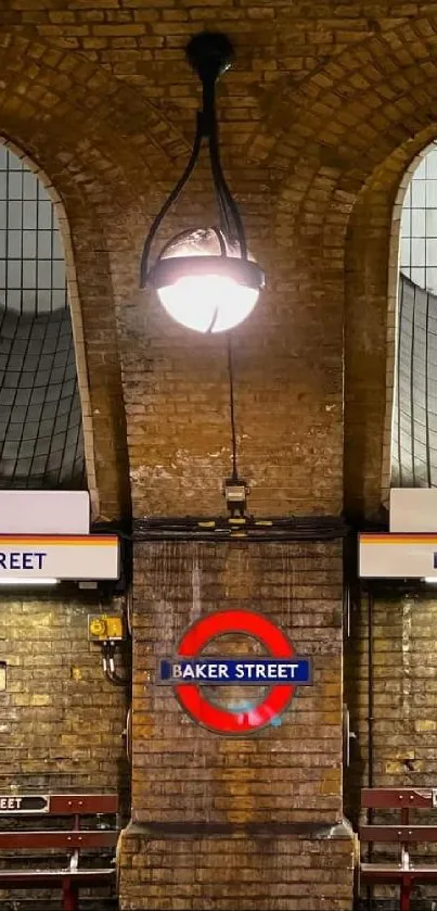 Baker Street Station with iconic arches in London.