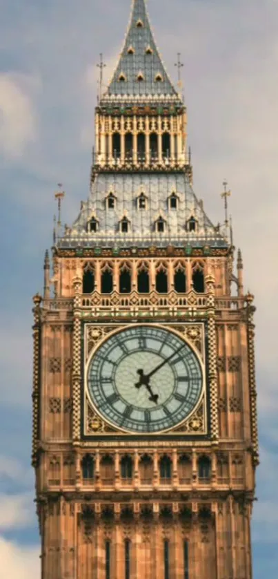 Big Ben clock tower under a gentle sky, ideal for mobile wallpapers.