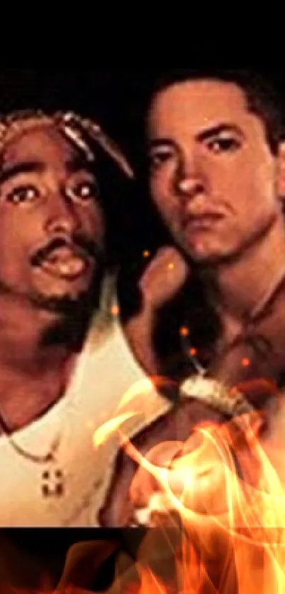 Iconic hip-hop duo mobile wallpaper.