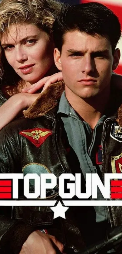 Top Gun poster with aviator theme showcasing iconic imagery.
