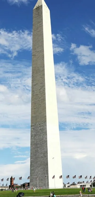 Tall monument against a bright blue sky