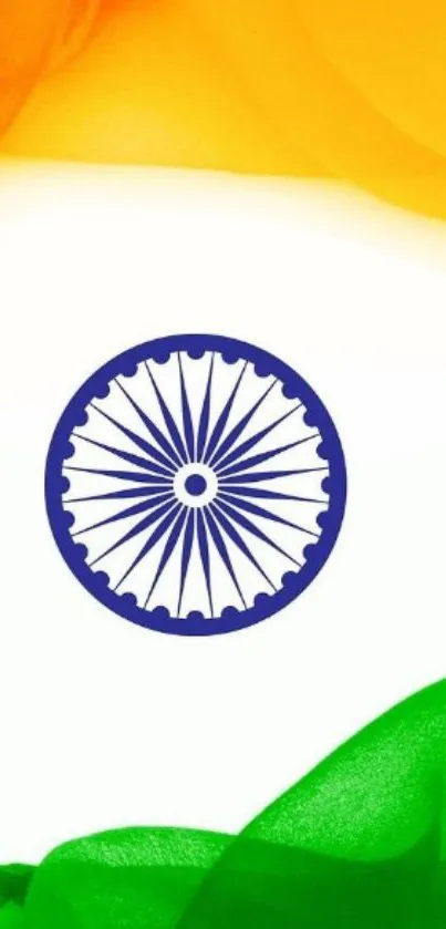 Indian flag design with Ashoka Chakra for mobile wallpaper.