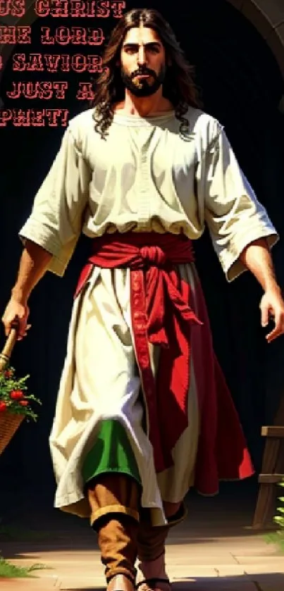 Artistic depiction of Jesus Christ in a spiritual setting.