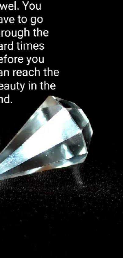 Inspirational jewel-themed wallpaper with motivational quote on life and beauty.