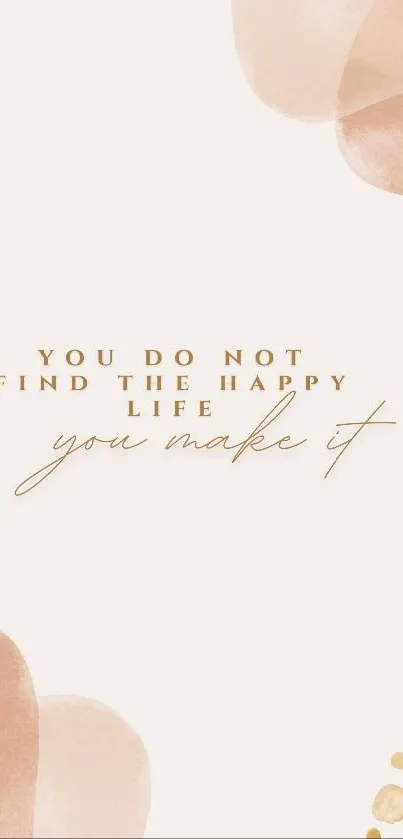 Minimalist wallpaper with peach hues and inspiring quote.