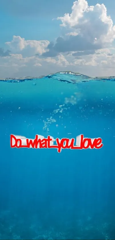 Ocean background with inspirational quote: Do what you love.