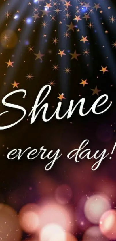 Shining stars with motivational quote wallpaper.