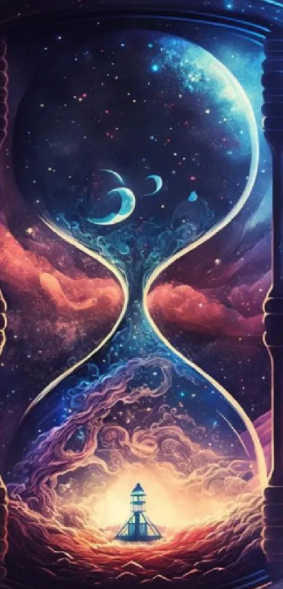 Collection of spiritual mobile phone wallpapers with cosmic and celestial themes.