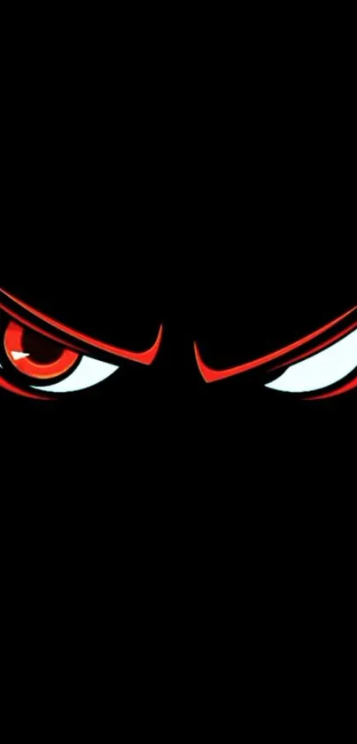 Intense, stylized cartoon eyes on a black background.