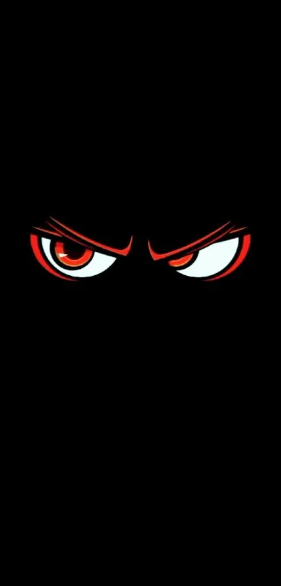 Intense red anime eyes on dark wallpaper.