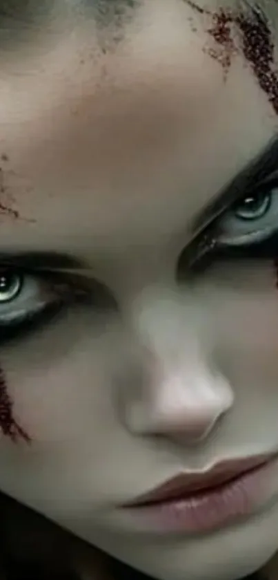Intense gaze dark art wallpaper with mysterious vibe.