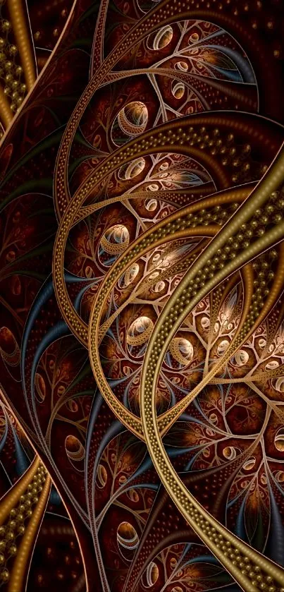 Intricate abstract wallpaper with warm colors and intricate patterns.