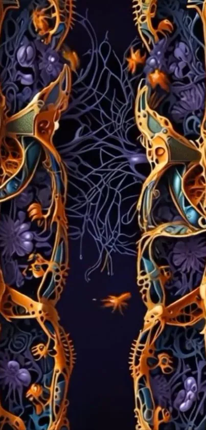 Intricate abstract digital art with vibrant geometric patterns.