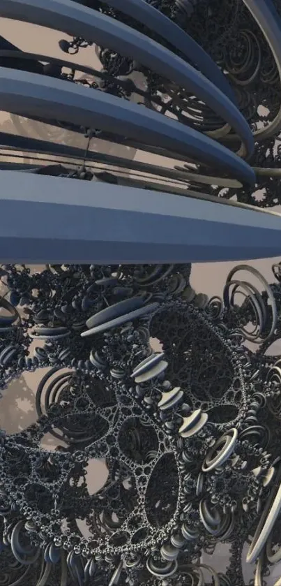 Intricate abstract mechanical wallpaper.