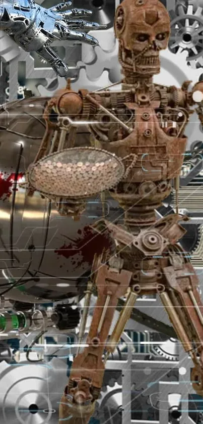 Intricate circuit board design with detailed tech patterns.