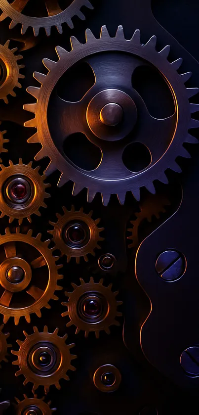 Intricate gear mechanism with steampunk style.