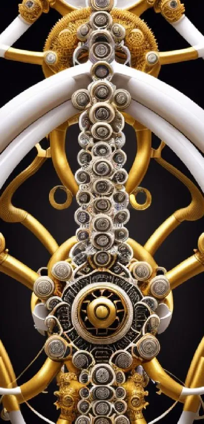 Intricate gold and silver design wallpaper for mobile with elegant detail.