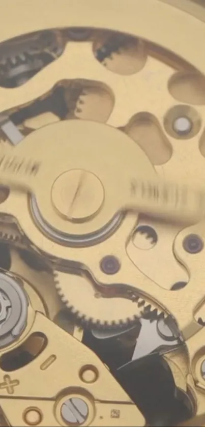 Close-up of an intricate gold gear mechanism in a steampunk style.