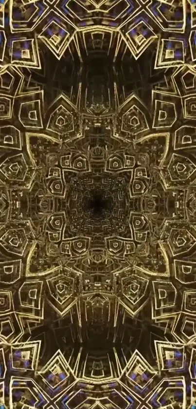 Intricate golden geometric pattern wallpaper