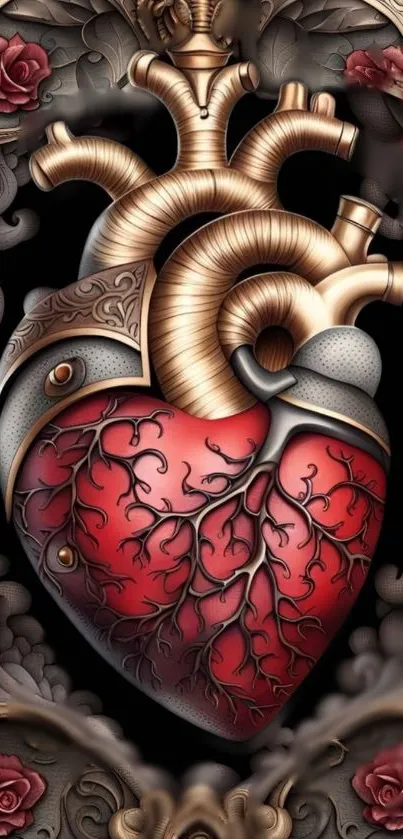 Intricate 3D artistic heart design with detailed patterns.