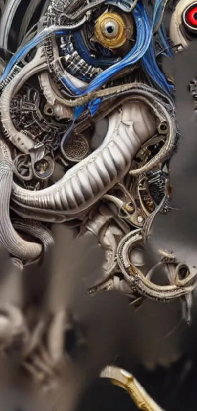 Intricate mechanical design with futuristic steampunk elements.