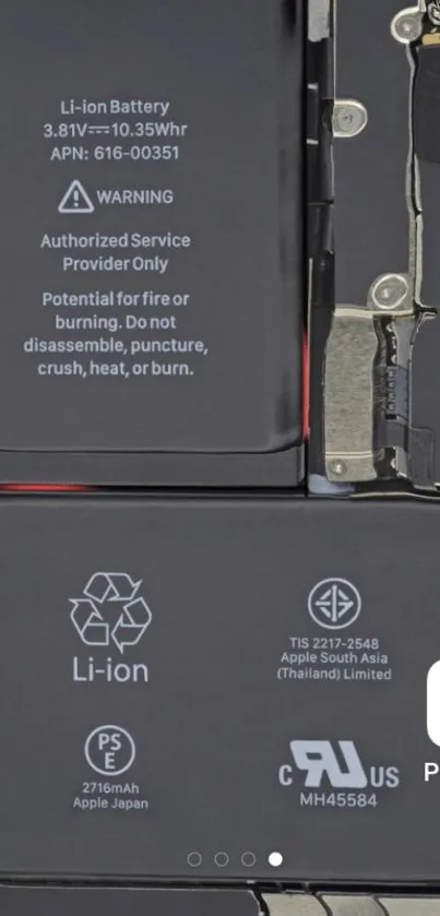 Detailed smartphone interior showing battery and circuitry design.