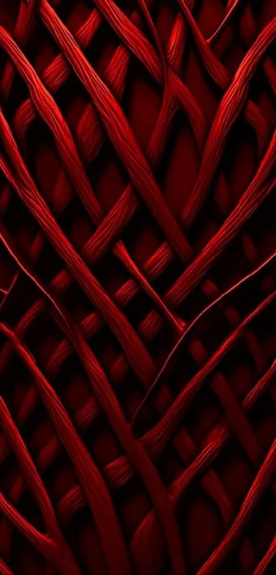 Intricate dark red woven texture wallpaper for mobile.