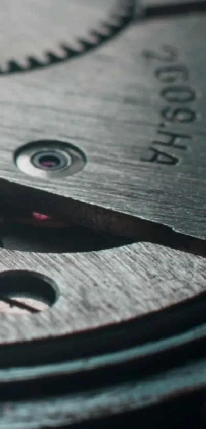 Close-up of a watch gear showing intricate mechanical details.