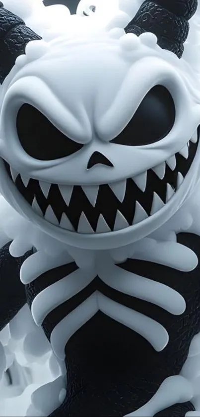 Artistic skeleton character with intricate design.