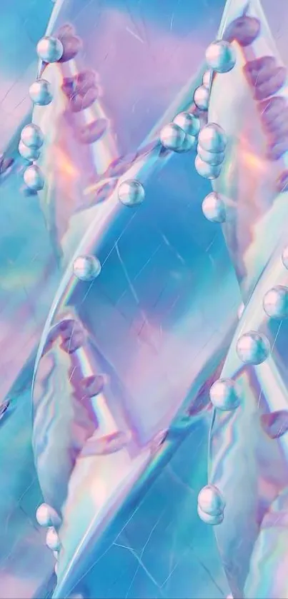 Iridescent abstract mobile wallpaper with pastel colors.