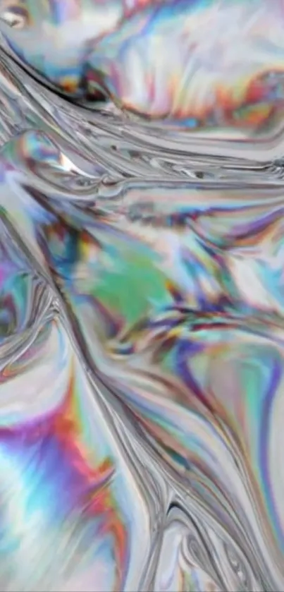 Iridescent abstract colorful pattern on a mobile wallpaper.
