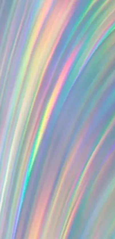 Vibrant iridescent abstract wallpaper with rainbow hues.